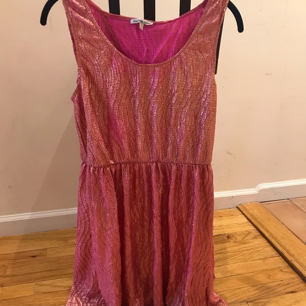 Pink metallic dress